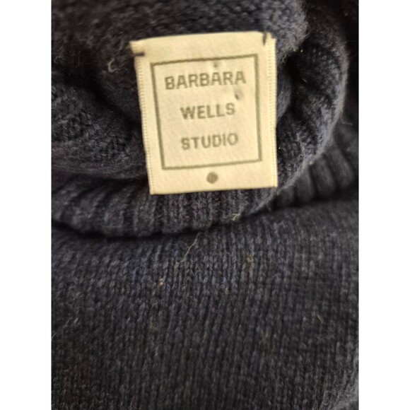 Barbara Wells 100% Cashmere Sweater Turtleneck Swing Sweater Navy Color sz M - Picture 5 of 7